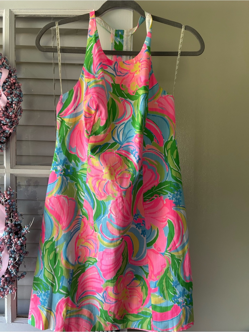 Lilly Pulitzer Bright Pink, Green & Blue Floral Mini Dress